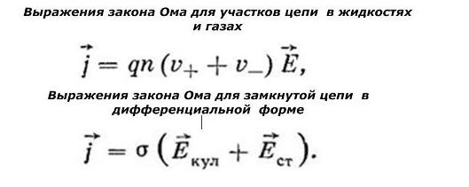 формула закона ома
